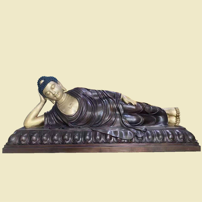 卧佛彩绘树脂佛像神像定制 铜雕木雕玻璃钢都可定做 生漆脱胎工艺