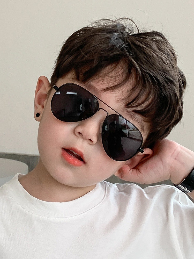 儿童太阳镜潮飞行员男童墨镜帅气偏光防紫外线女童眼镜小男孩时尚