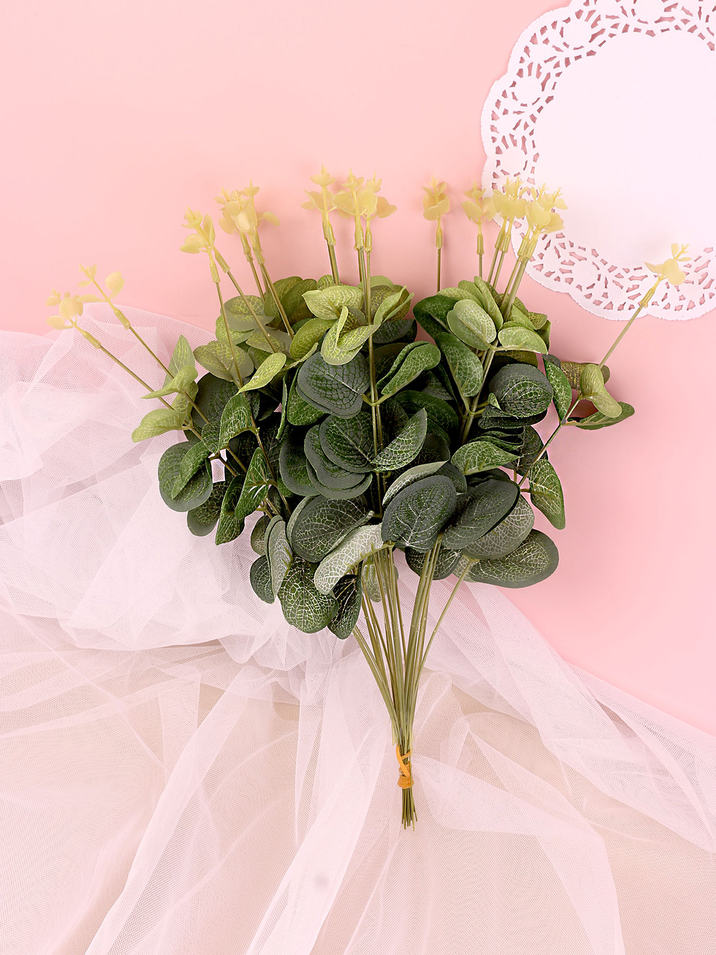 尤加利叶仿真金钱叶蛋糕装饰叶子森系绿色生日装扮绿植烘焙甜品台