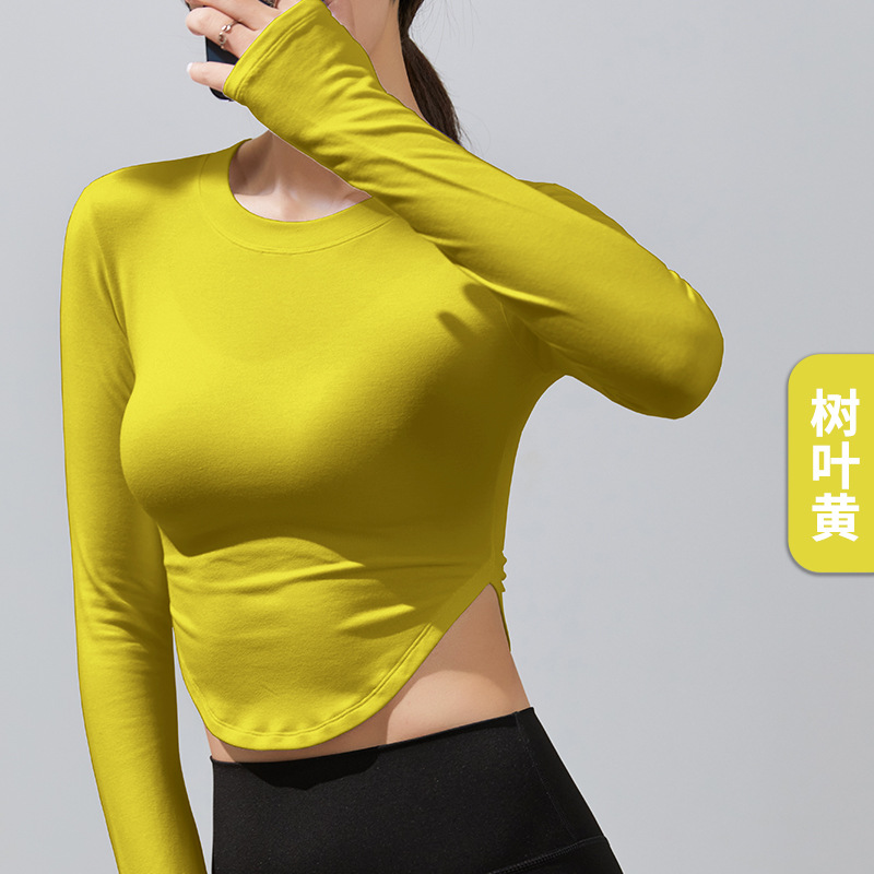 2023 Autumn and Winter New Yoga Wear Long-Sleeved Women's Sports T-shirt Slim Fit Slim Look Running Workout Clothes Top Bottoming Shirt