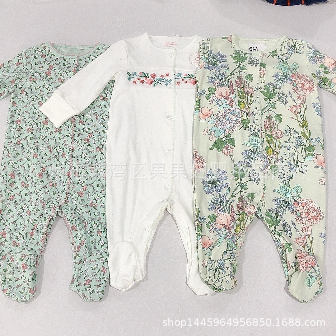 Foreign Trade Original Baby Jumpsuit Cotton Children Baby Jumpsuit Outwear Long Climbing Snap Button Four Seasons Baby Clothes