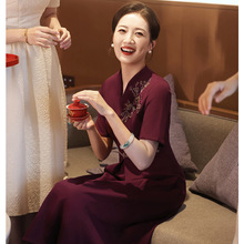 喜婆婆2023新款妈妈装婚宴礼服旗袍中年结婚婚礼喜服平时可穿大码