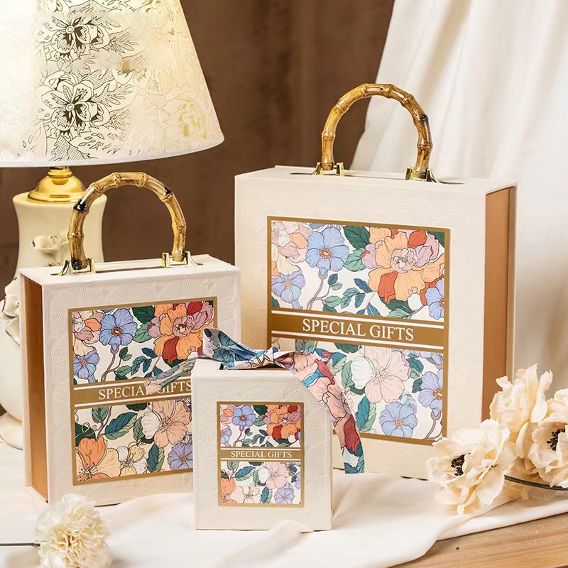 Ziqifeng Mysterious Garden Gift Box High-Grade Wedding Gift Bamboo Joint Wedding Candies Box Folding-Free Gift Box