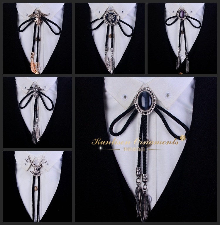 包邮韩版水晶宝石波洛领带领结bolo tie男士龙头领带领结项链配饰