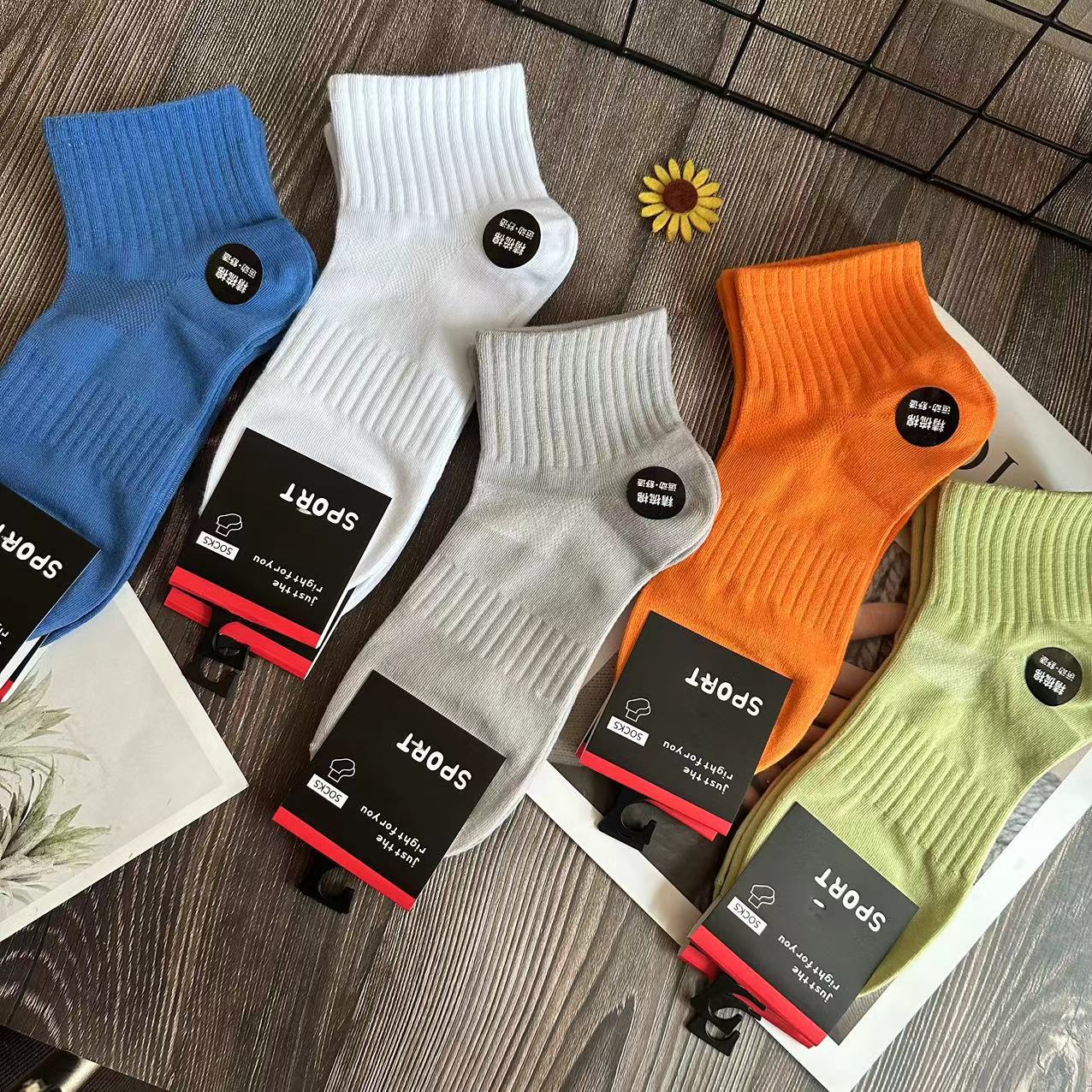 2024 High-End Quality Socks Men's Socks Thin Exercise Socks Spring and Summer Colorful Boys Cotton Socks Wholesale