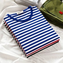 俄罗斯长袖海魂衫海军衫条格t恤蓝条红条藏蓝绿条正品