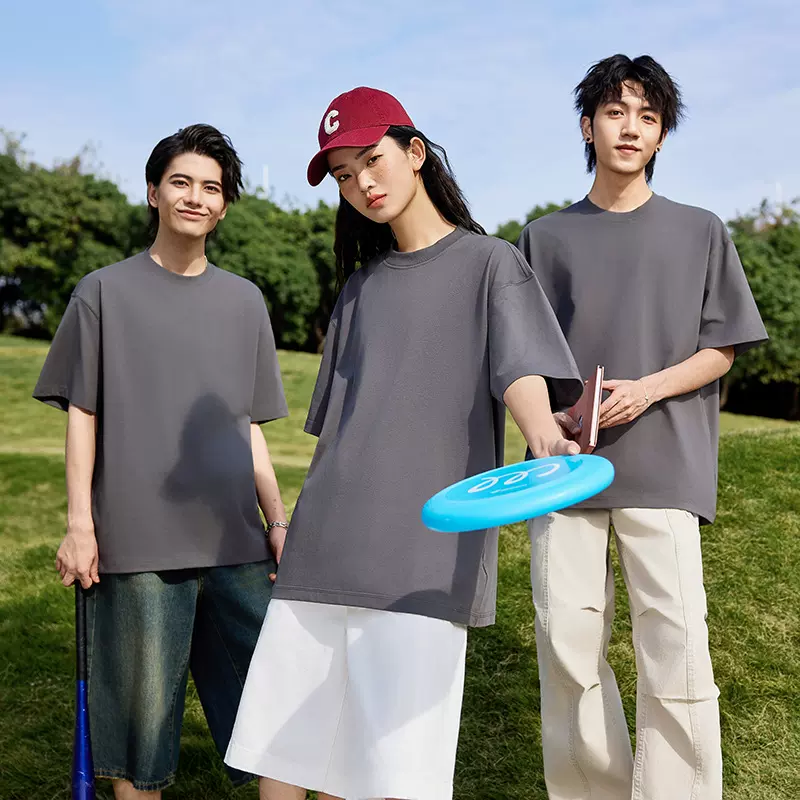 厂家货源260g索罗娜凉感冰丝t恤男女宽松圆领半袖上衣纯色休闲短t