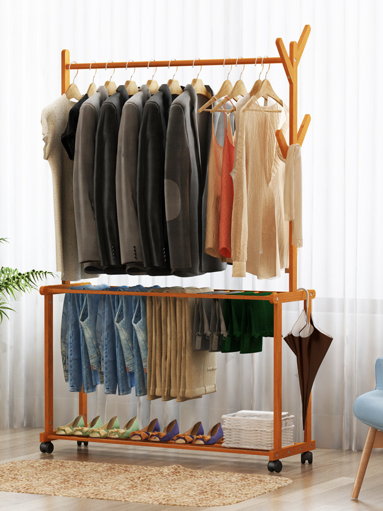 衣帽架衣架落地卧室挂衣架包衣服架子收纳置物架实木简约现代