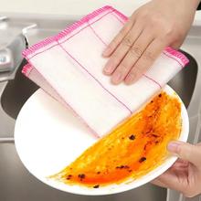 Q5ZR洗碗布不沾油厨房加厚吸水去油纯棉麻纱抹布去污擦桌家用