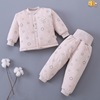 baby cotton-padded clothes suit thickening keep warm Spring and autumn 1 baby clothes Paige Nursing stomach 2 Cross border