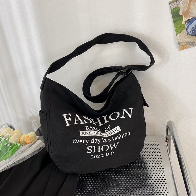 Foreign Trade Bags Thickened Washed Canvas Bag Female Fashion Tote Bag Students School Bag Large Capacity Message Bag