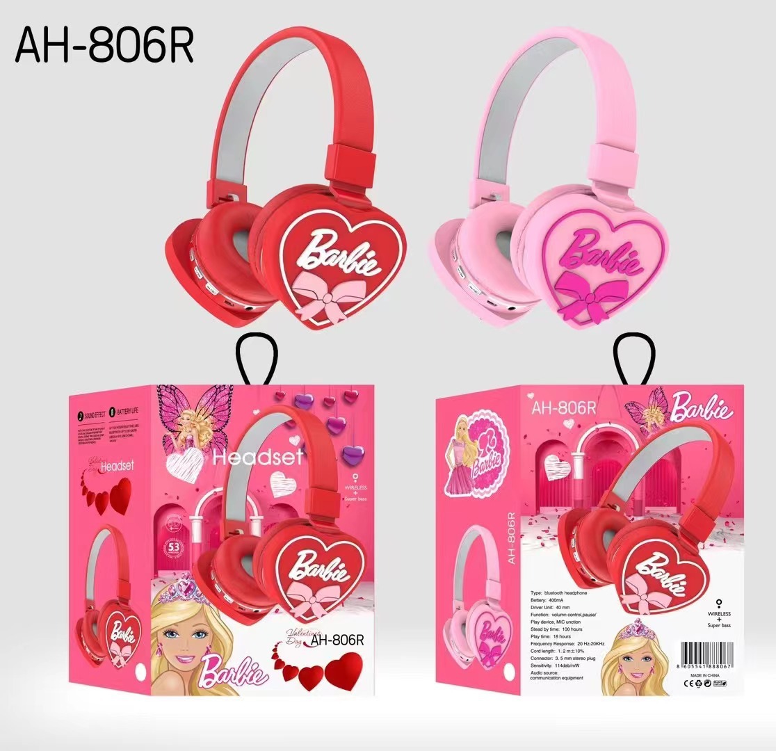 New Creative Cute Cartoon Pattern Children Student Wireless Headphone Head-Mounted Bluetooth Headset Cross-Border Hot