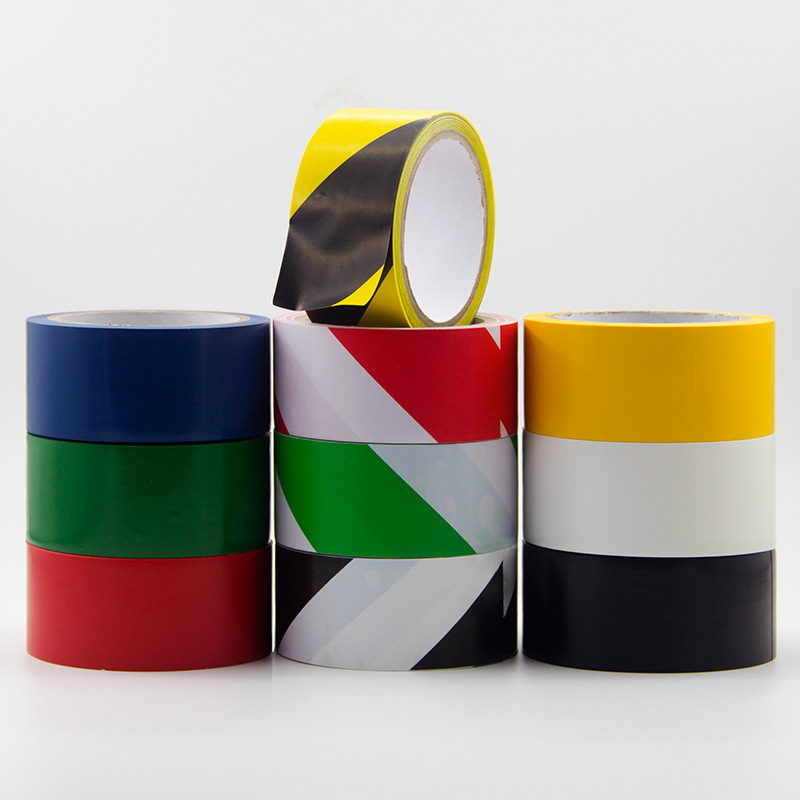 雅萍警示彩胶带黑黄色pvc胶带车间地板分区划线警示划分厂家直销