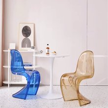 网红压克力透明椅子塑料餐椅家用靠背化妆凳时尚简约设计师潘东椅