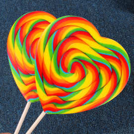 味味佳160克超大五彩心形波板棒棒糖儿童功夫糖果小卖部零食批发