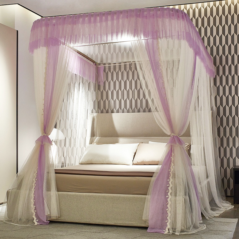 8m床公主风2米1.5m双层床幔帐加密欧式纹账