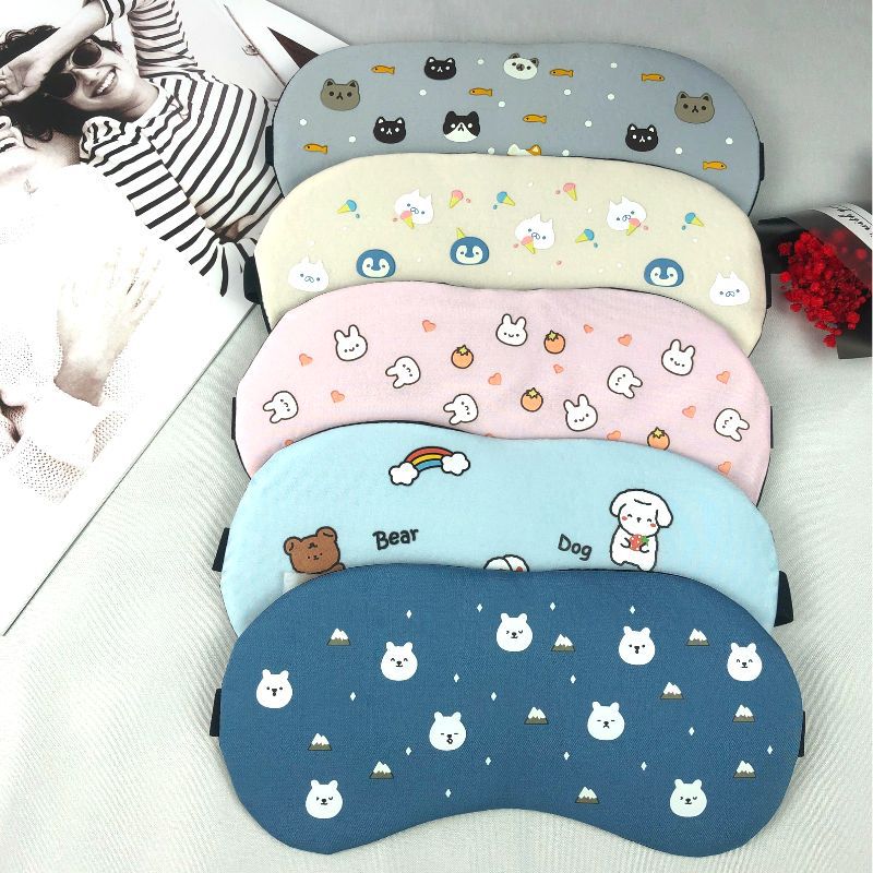 Summer Cartoon Cute Pet Cute Blackout Sleep Eye Mask Boys and Girls Dormitory Bedroom Children Students Cold and Hot Compress Ice Eye Mask