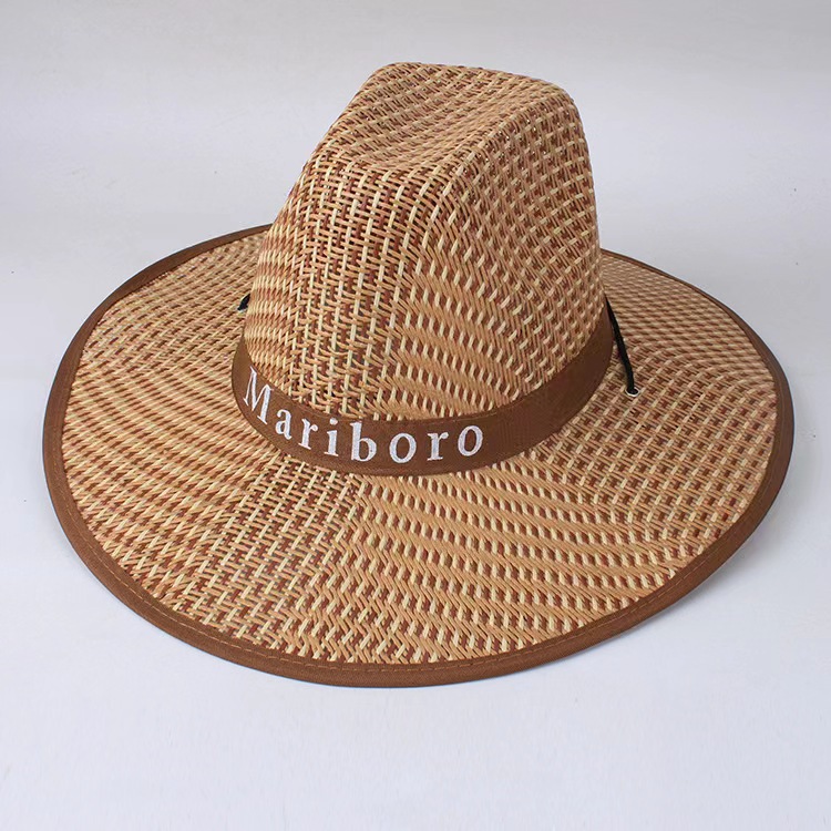 Summer Men's Western Cowboy Hat Sun Hat Farmer Straw Hat Sun Protection Hat Fishing Hat Bucket Hat Marlboro Bowler Hat