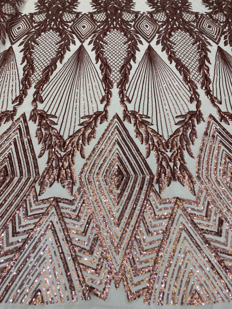 中东北非新款弹力网3mm亮片刺绣面料 跨境旗袍礼服演出服珠片面料