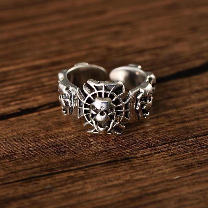 欧美复古狮子头戒指霸气朋克个性可开口调节戒指外贸饰品厂家批发