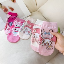 日系新款卡通袜子女 小兔子可爱短袜 韩版200N女船袜棉袜一件代发