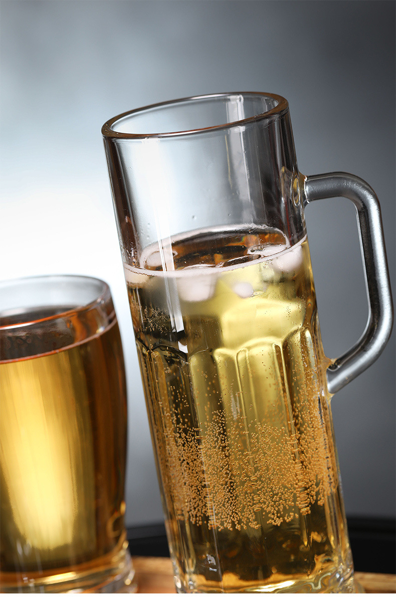 扎啤杯啤酒杯子英雄创意玻璃杯超大容量网红带把手家用ktv酒杯好