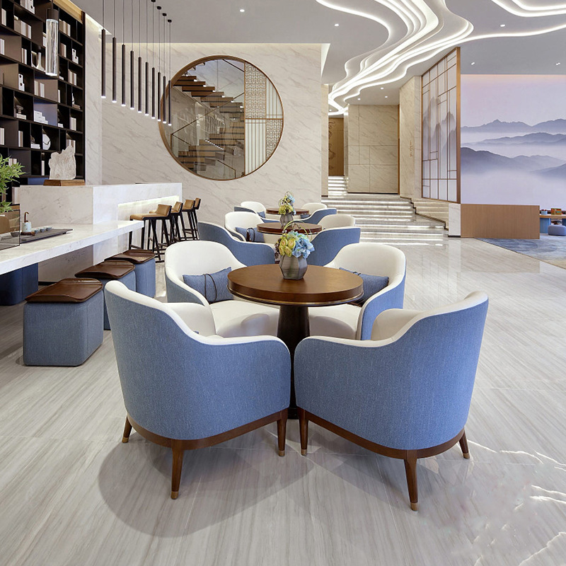 售楼处部洽谈桌椅组合现代简约酒店接待区新中式轻奢样板房沙发椅