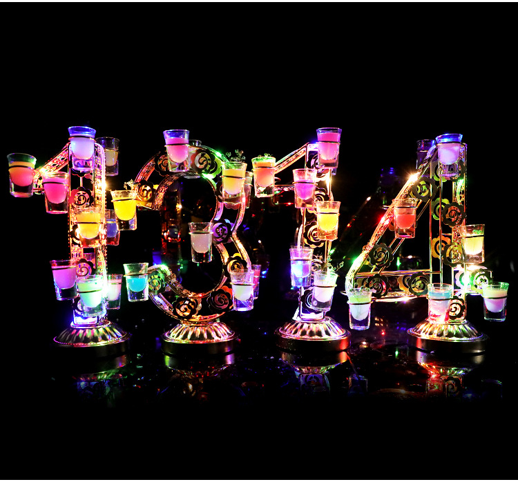 酒吧ktv鸡尾酒杯架520子弹杯架发光1314酒架love洋酒座酒杯架子