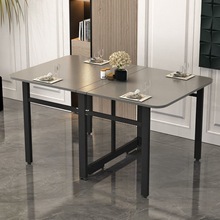 z瞏5实木折叠餐桌免安装便移动可伸缩折叠式饭桌子多功能新款