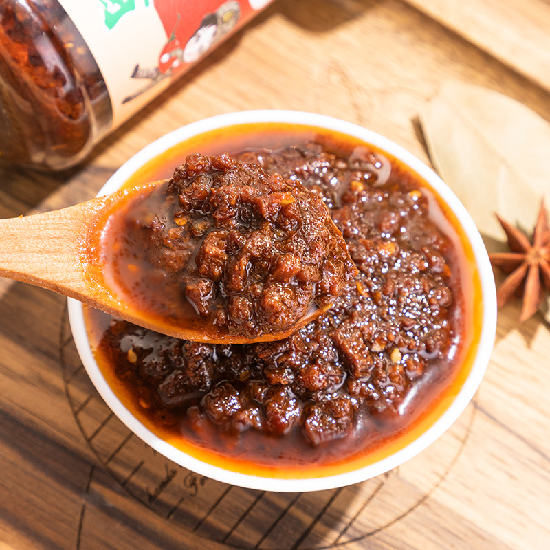 源头工厂批发驴肉酱拌饭拌面香辣酱火锅蘸料辣椒酱调味品一件代发