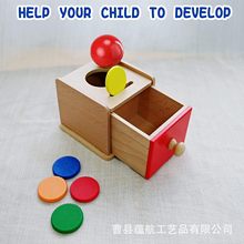 蒙氏早教玩具婴幼儿木质投币盒幼儿园益智教具儿童智力开发积木盒