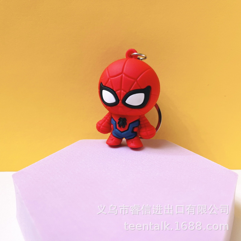 5193# Hot Sale Q Version Marvel Super Hero Captain America Iron Man Spider-Man Batman Doll Keychain