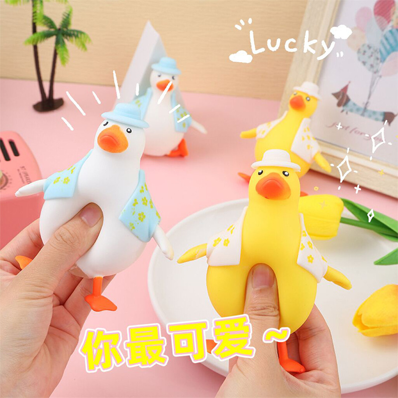 Creative Dress-up Rush Duck Squeezing Toy Slow Rebound Decompression Artifact Vent Duck Squeeze Children's Toy in Stock Wholesale