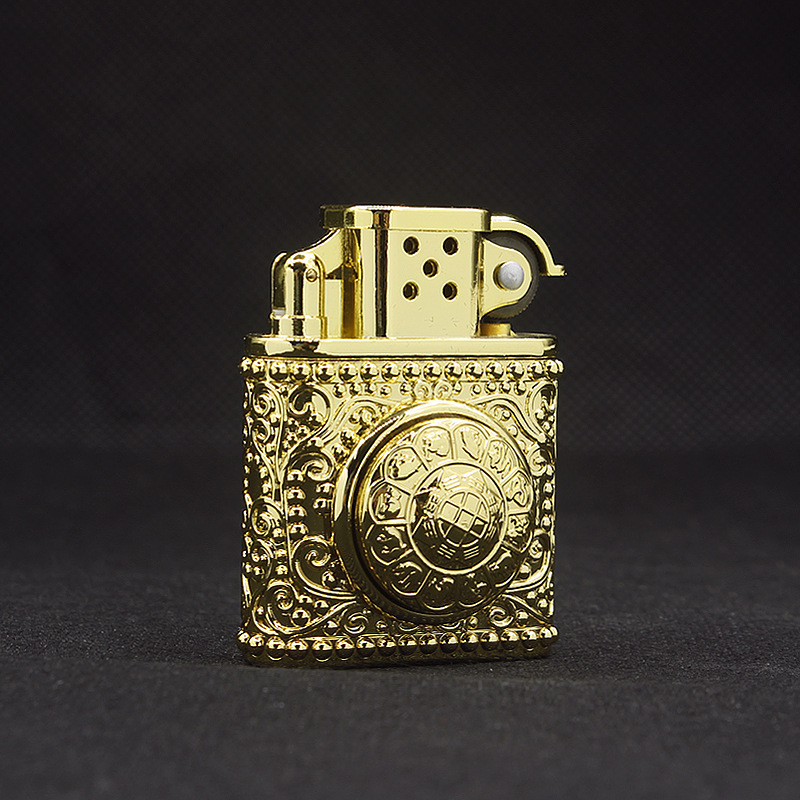 创意幸运转轮十二生肖旋转充气砂轮明火打火机公司礼品定制dc1804