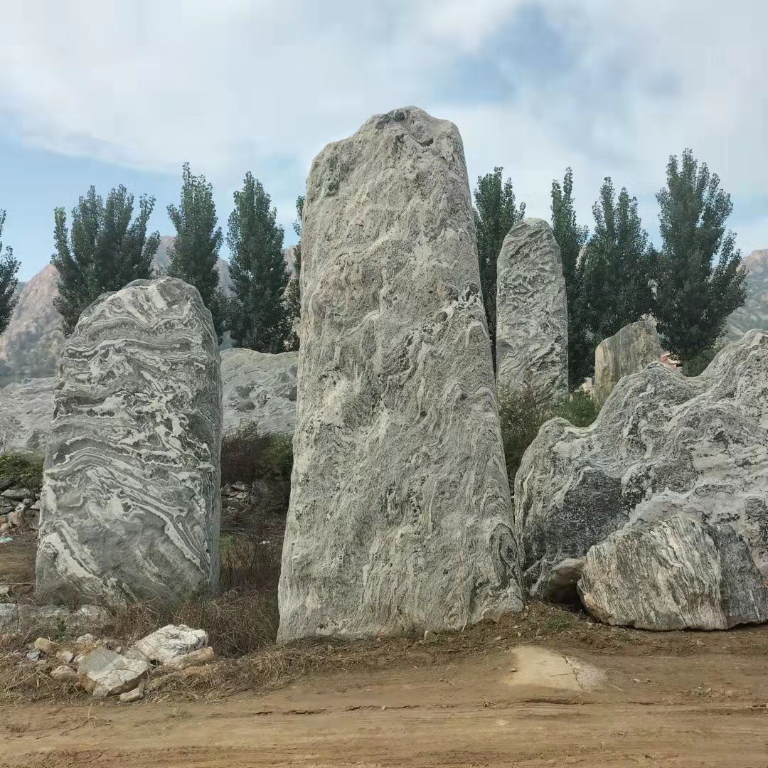 大型公司学校门口门牌石景观石摆件刻字风景石庭院公园观赏自然石