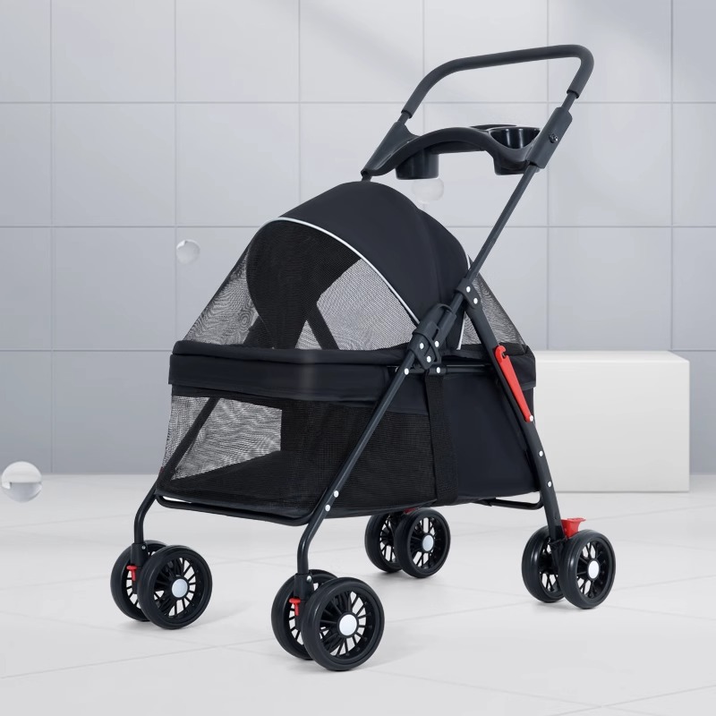 Pet Stroller out Puppy Trolley Dog Walking Car Small Portable Foldable Cat Dog Luggage Trolley