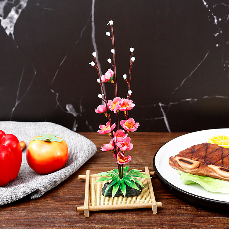 酒店餐厅摆盘装饰花草厨房盘花意境盘饰冷盘饰创意刺身灯梅花点缀