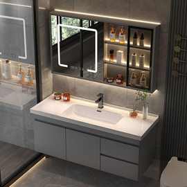 包安装浴室柜陶瓷一体盆智能洗脸盆柜卫浴洗漱台轻奢洗手盆柜组合