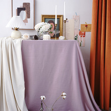 0RKW批发ins风法式新年桌布纯紫色棉麻 文艺复古结婚宴会布置拍照