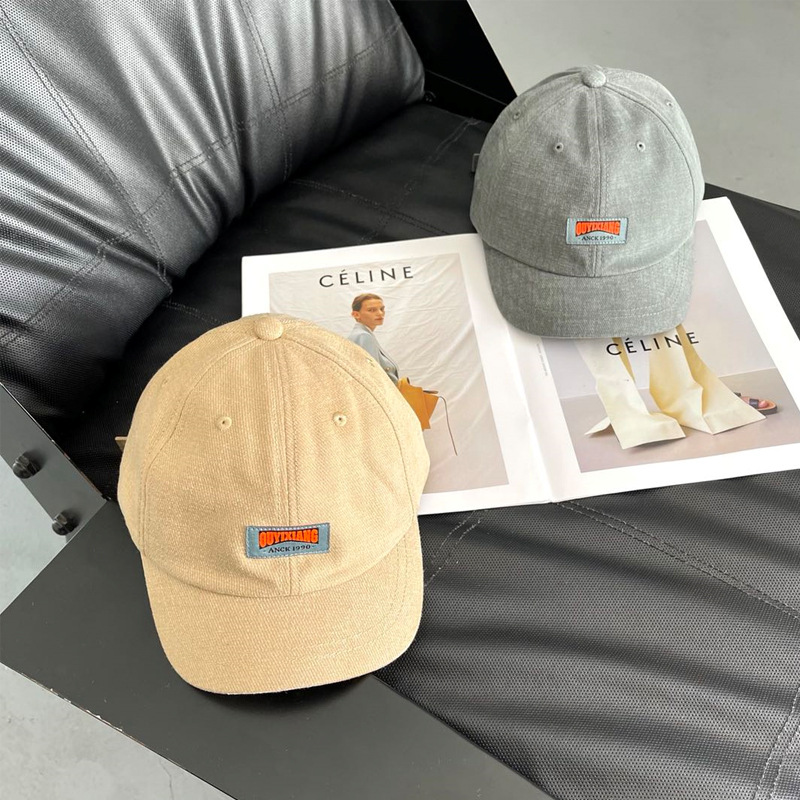 美式男复古皮标字母短帽檐棒球帽秋冬街头情侣百搭短沿鸭舌帽子潮