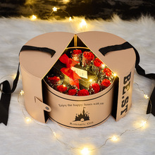 抱抱桶玫瑰花香皂花礼盒创意圣诞生日礼物盒批发口红香水包装盒