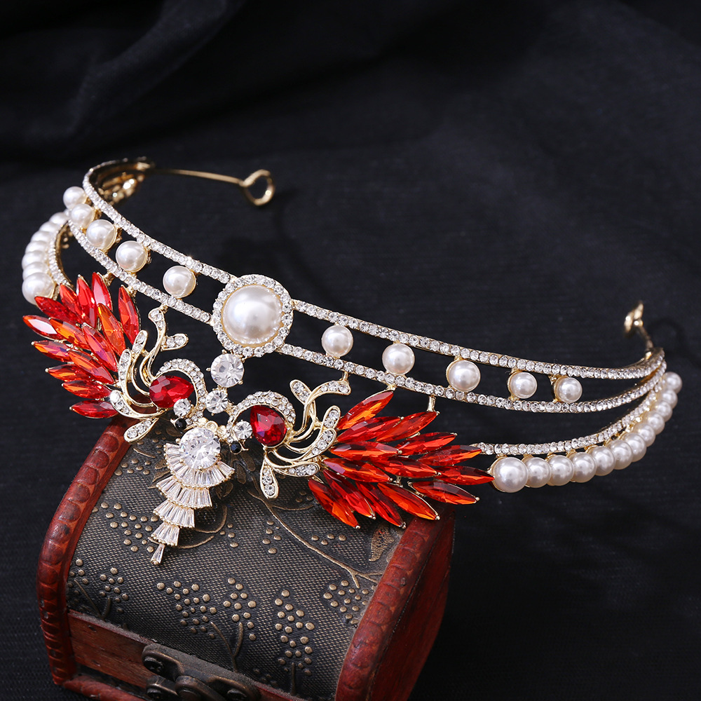 欧式aaa锆石婚庆头饰 双孔雀镶水钻奢华新娘结婚皇冠 生日发饰品