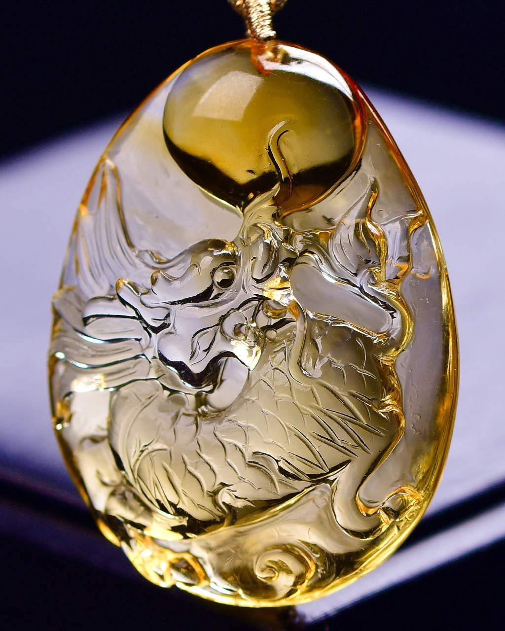 精品天然黄水晶麒麟瑞兽吊坠项坠毛衣链男女款礼物饰品-阿里巴巴