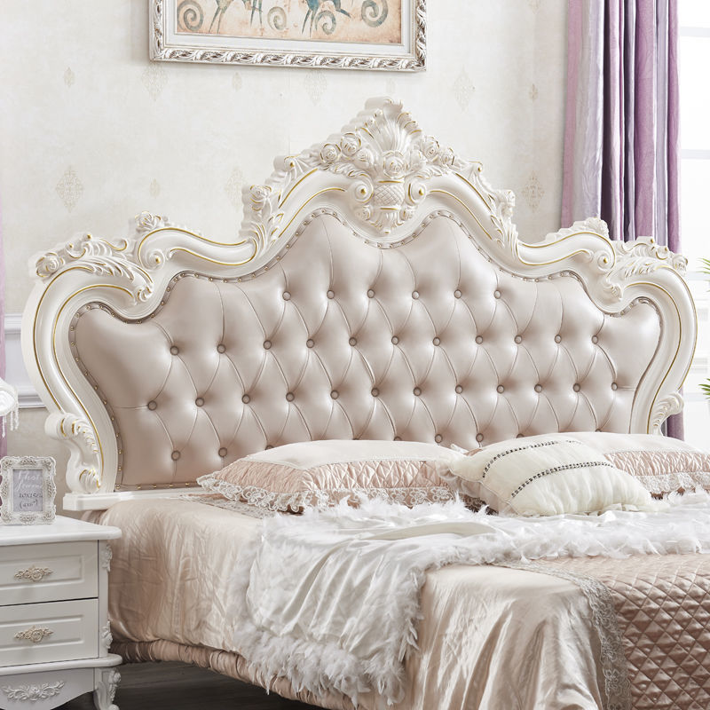 法式床欧式床头板软包床靠背1.8米烤漆公主床头新款床头板双人