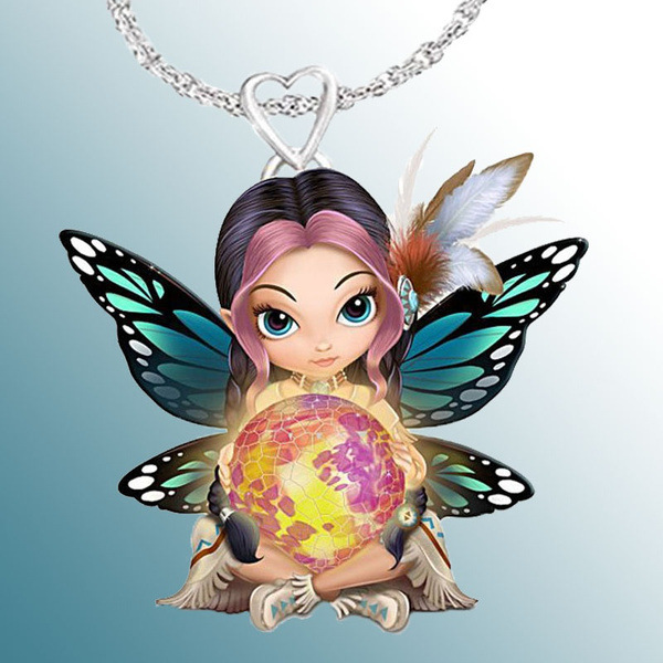 蝴蝶水晶项链图片