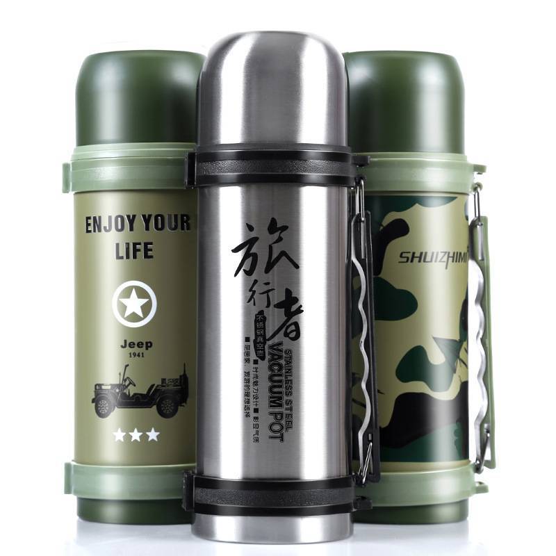 Large 1200 Ml Water Cup Travel Pot Thermos Cup Stainless Steel Travel Cup Iron Outdoor Thermos Gift