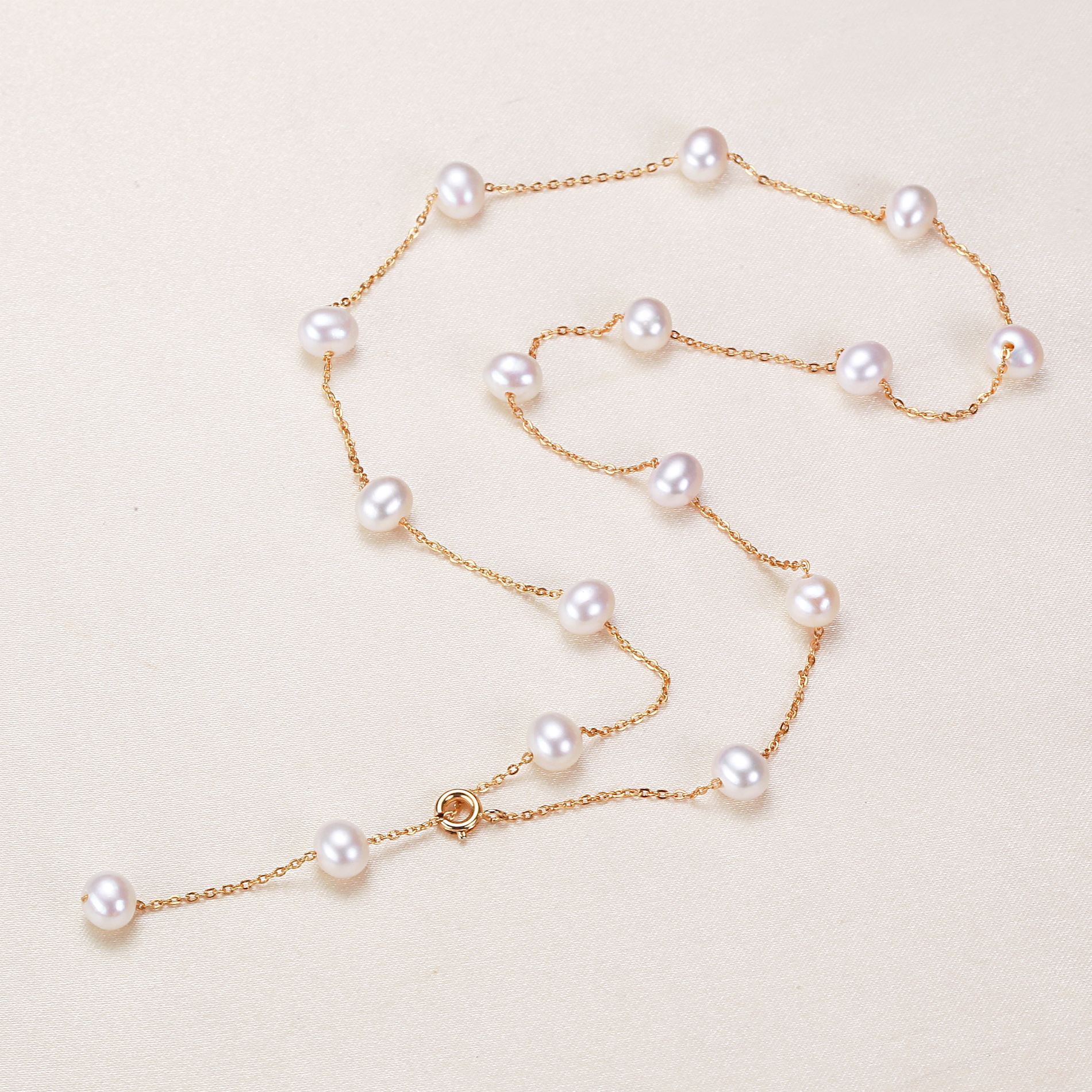 厂家直供淡水珍珠满天星项链7-8mm项链小清新女生首饰批发