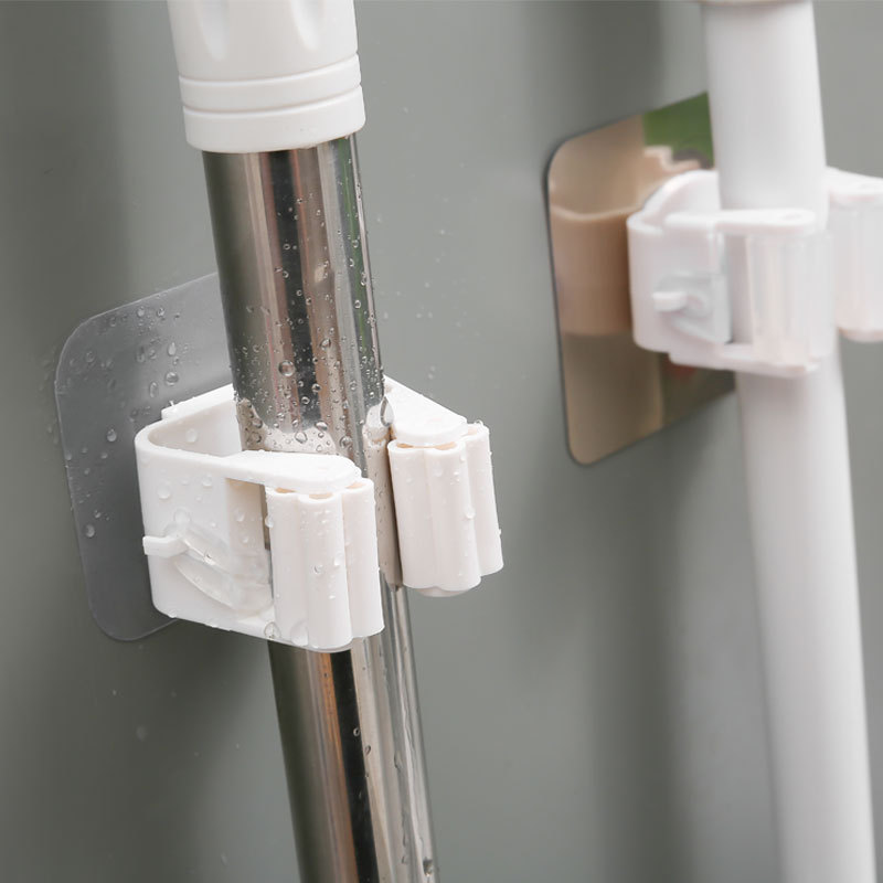 角落水管置物架 宿舍墙面方便拖把夹挂钩毛巾 固定卡扣免打孔支架