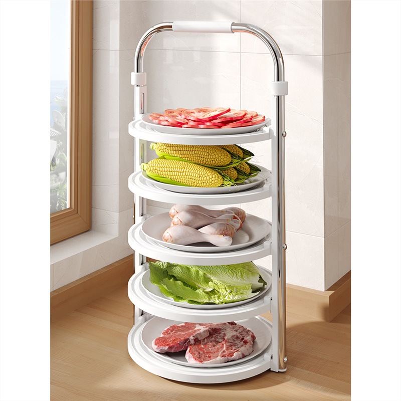 厨房备菜置物架可折叠配菜盘多层家用放菜架收纳创意火锅备菜神器