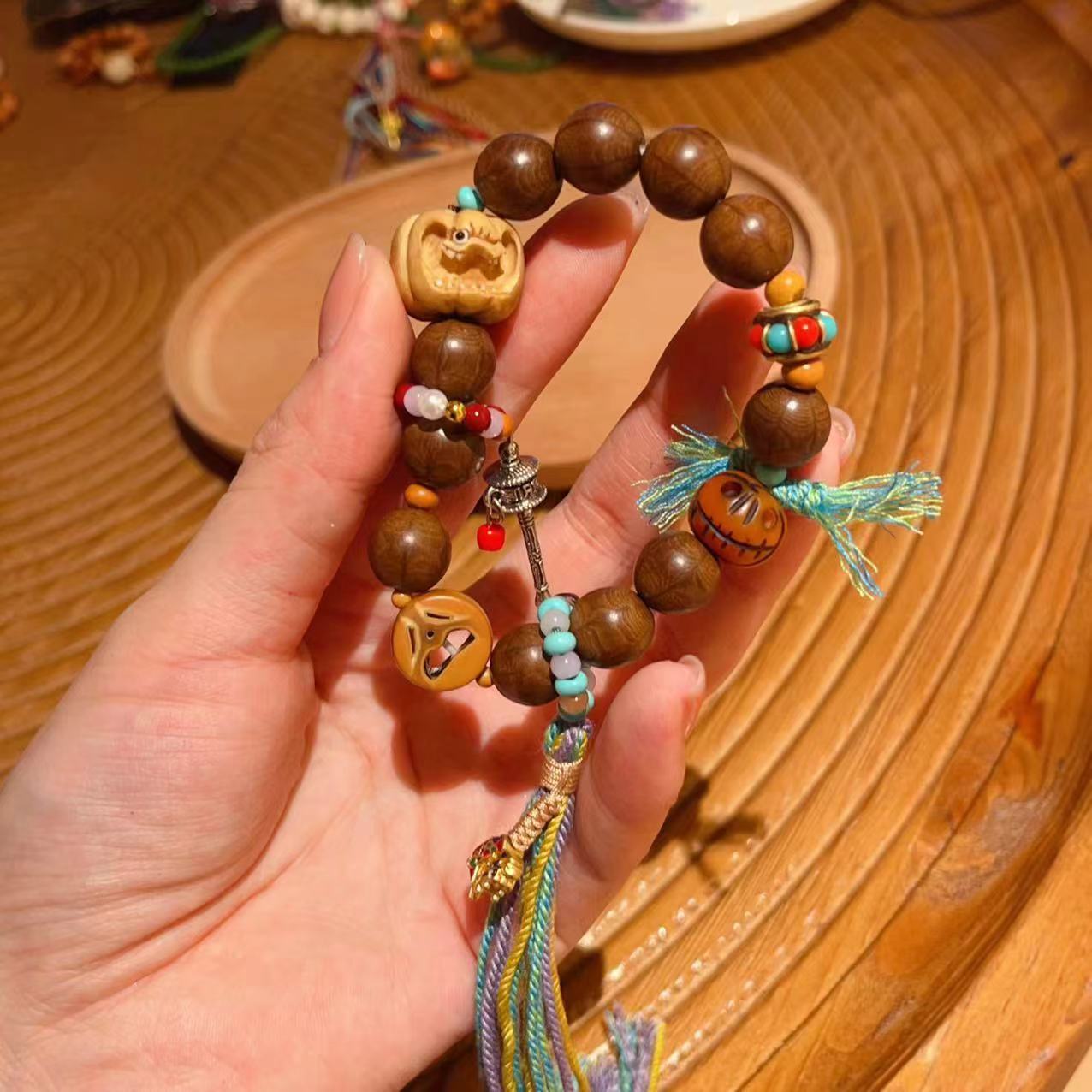 原创设计六道木单圈高端盘玩手串手链文玩时尚饰品小红书同款